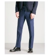 CORNELIANI Tailored-fit straight linen and wool-blend pants