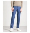 CORNELIANI Tailored-fit straight linen and wool-blend pants