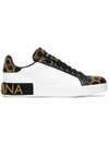 DOLCE & GABBANA DOLCE & GABBANA WHITE LEOPARD LEATHER PONY SNEAKERS - BROWN,CK0151AN30112523395