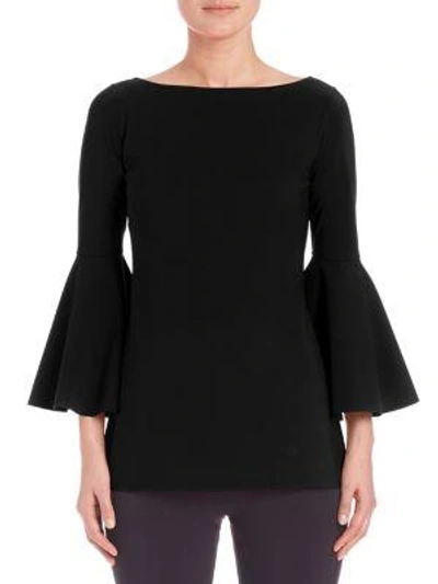 Chiara Boni La Petite Robe Women's Natty Velvet Bell-sleeve Top In Black