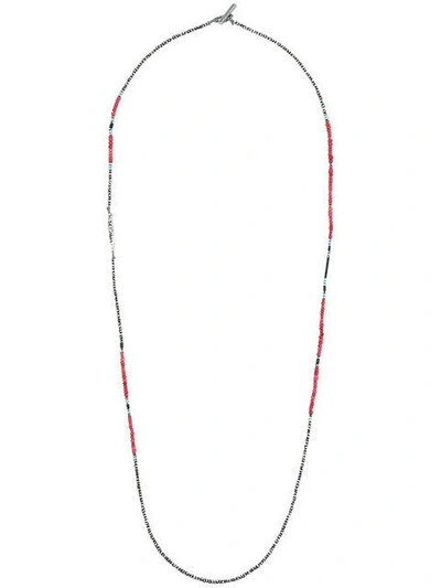M Cohen M. Cohen Silberhalskette Mit Antiken Perlen - Rot In Red