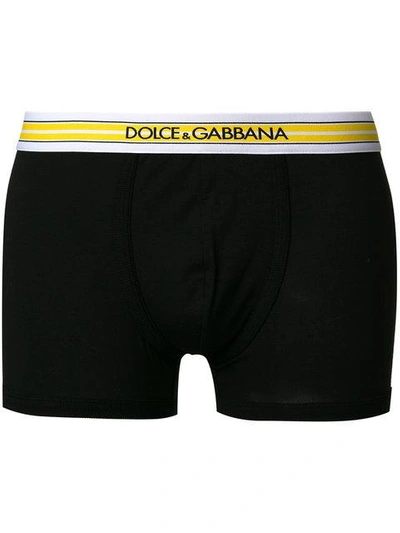 Dolce & Gabbana Logo腰边四角裤 In Black