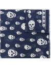 Alexander Mcqueen Skull Print Scarf In Blue