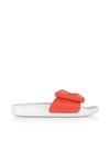 ROBERT CLERGERIE SHOES WENDY BLOOD ORANGE LEATHER SLIDE SANDALS W/WHITE SOLE
