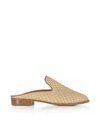 ROBERT CLERGERIE SHOES ALICEOP NATURAL WOVEN RAFFIA AND TERRACOTTA BROWN LEATHER FLAT MULES