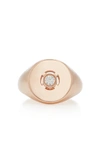 CARBON & HYDE DISCUS 18K ROSE GOLD DIAMOND PINKY RING,R15521