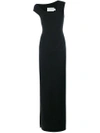 Solace London Mille Asymmetric Stretch-crepe Gown In Black