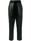 MICHAEL MICHAEL KORS MICHAEL MICHAEL KORS HIGH-WAISTED PLEATED LEATHER trousers - BLACK,MH73GY01JL12520197