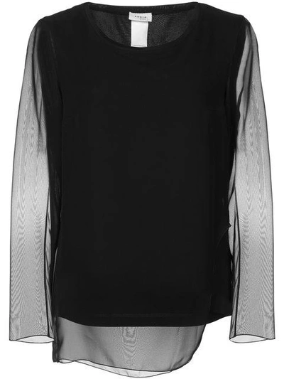 Akris Punto Top With Transparent Layering In Black