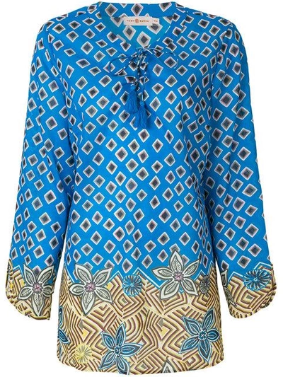 Tory Burch Jacinta Lace-up Beach Tunic In Jasmine Floral