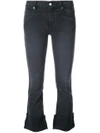 RTA FRAYED CROPPED FLARED JEANS,WH713520812510548