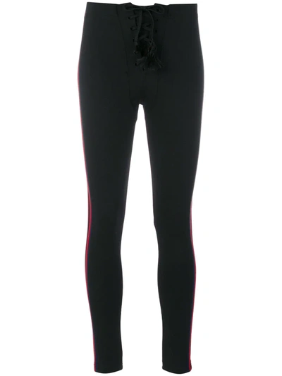 Yeezy Lace-up Stretch-jersey Leggings In Black