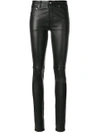 Saint Laurent Skinny Leather Trousers In Black