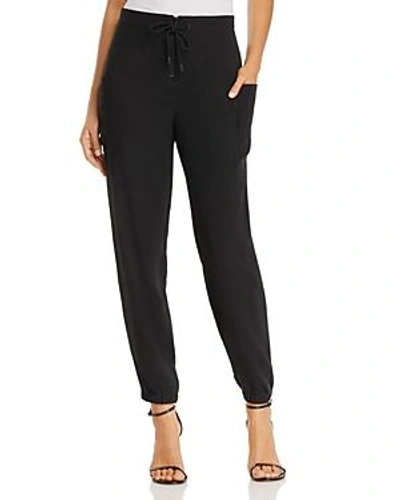 Kenneth Cole Zip Cuff Crepe Jogger Pants In Black