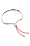 Monica Vinader Fiji Friendship Bracelet In Ballet Pink/ Silver