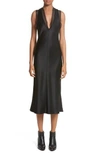 ALEXANDER WANG CHAIN MAIL TRIM SILK SLIPDRESS,1W486049U5