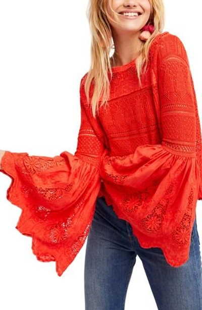 FREE PEOPLE ONCE UPON A TIME LACE TOP OB722077