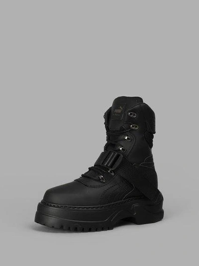 Fenty X Puma Winter Leather Boots In Black