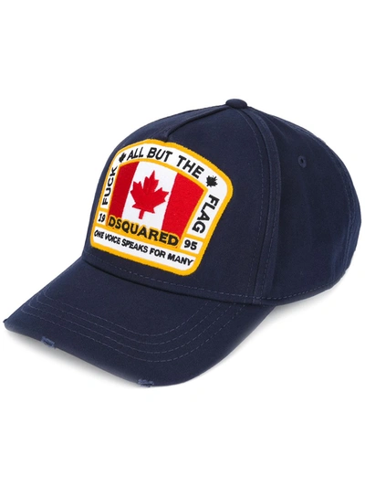 Dsquared2 Canadian Flag Baseball Cap In Blue