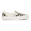 VANS VANS OFF-WHITE AND BLACK CHECKERBOARD OG CLASSIC SLIP-ON SNEAKERS,VN000UDFF8L