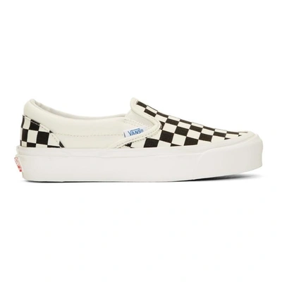 Vans Off-white And Black Checkerboard Og Classic Slip-on Trainers In Blk/wht Chc