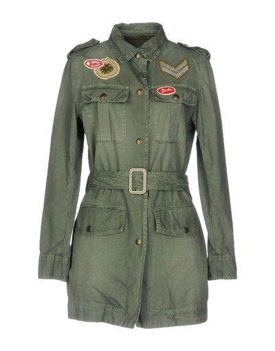 Mr & Mrs Italy Belted Coats In Military Green