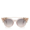 JIMMY CHOO VIVY Pink Round Framed Sunglasses with Detachable Jewel Clip On