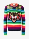 GUCCI GUCCI STRIPED WOOL INTARSIA jumper WITH APPLIQUÉS,474608X9A1112517715