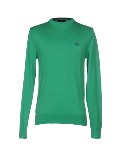 Fred Perry Sweaters In Emerald Green