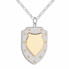 TRUE ROCKS Mini 2 Tone Sterling Silver & 18 carat Gold Plate Vintage Style Shield Pendant