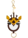 MIU MIU MIU MIU LEATHER GIRAFFE BAG CHARM - BROWN,5TL2172BKT12494676