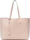 Saint Laurent Shopper Large Textured-leather Tote In Pink