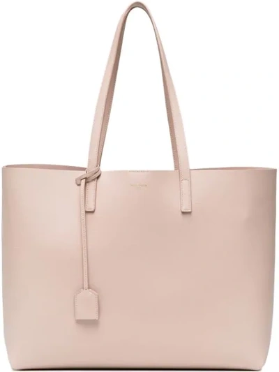 Saint Laurent Shopper Large Textured-leather Tote In Pink/purple