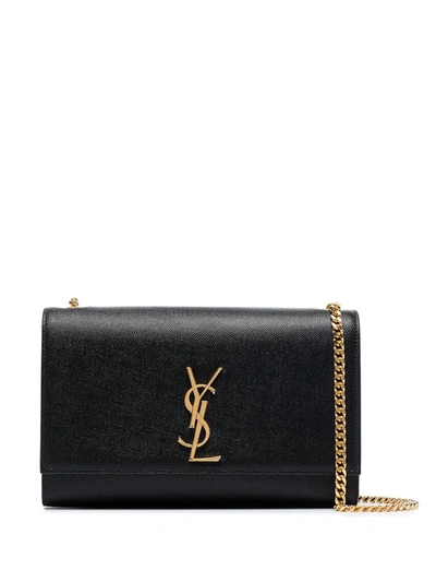 Saint Laurent Medium Kate Grain Leather Shoulder Bag In Black