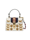 GUCCI GUCCI SYLVIE ANIMAL STUDS LEATHER MINI BAG - WHITE,470270D4ZAX12517704