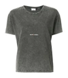 SAINT LAURENT Grey Logo Patch T-Shirt,1332401594795297471