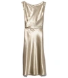 NILI LOTAN Gold Anne Wide Scoop Neck Dress,210000023458