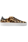 AXEL ARIGATO TENNIS LEATHER-TRIMMED LEOPARD-PRINT CALF HAIR SNEAKERS