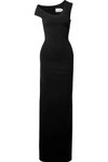 SOLACE LONDON MILLE ASYMMETRIC STRETCH-CREPE GOWN