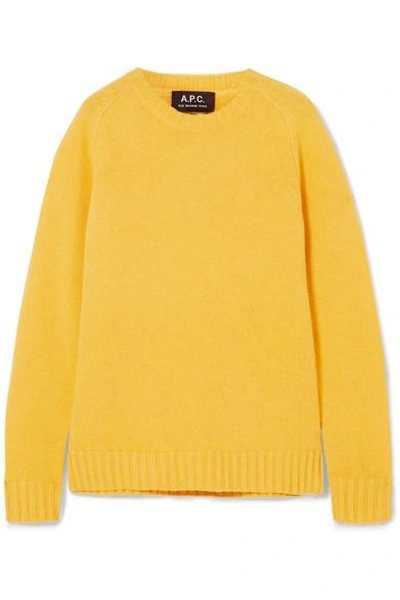 Apc Vivian Wool And Cashmere-blend Jumper In Yellow