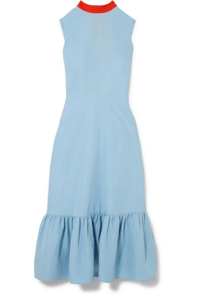 Rejina Pyo Bridget Mock-neck Sleeveless Midi Dress In Blue