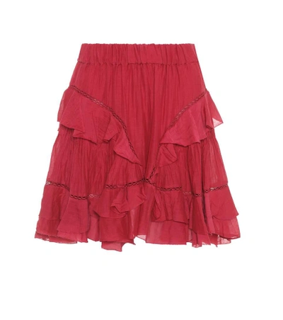 Isabel Marant Étoile Varese Ruffled Cotton-blend Mini Skirt In Red