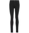 7 For All Mankind Slim Illusion High-rise Skinny Jeans In Black