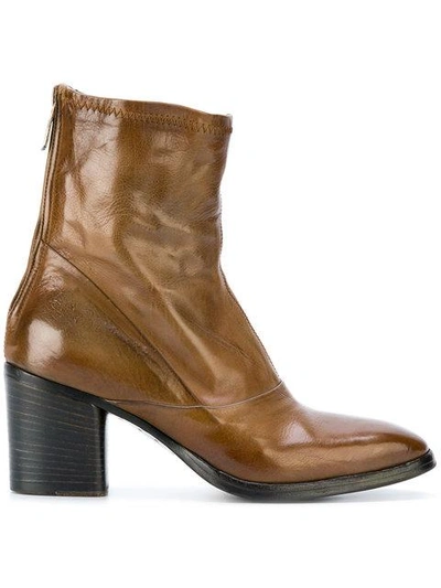 Alberto Fasciani Block Heel Ankle Boots In Brown