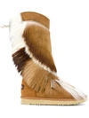 MOU MOU FRINGED BOOTS - BROWN,CBOYTALLFRINGC12459806