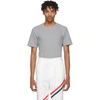 Thom Browne Light Grey Cotton Pique Center Back Stripe Relaxed Fit Tee