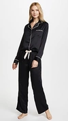Bluebella Claudia Black Satin Pajama Set In Black/pale Pink