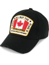 Dsquared2 Flag Patch Cotton Canvas Baseball Hat In Black