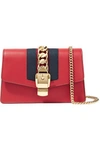 GUCCI Sylvie mini chain-embellished leather shoulder bag