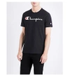Champion Logo Embroidered Cotton Jersey T-shirt In Navy